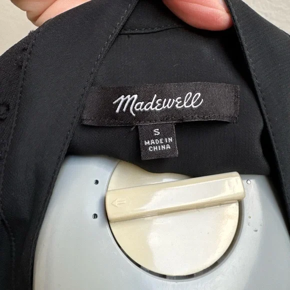 Madewell Black Whimsical Boho Textured Long Sleeve Dress - Picture 4 of 5